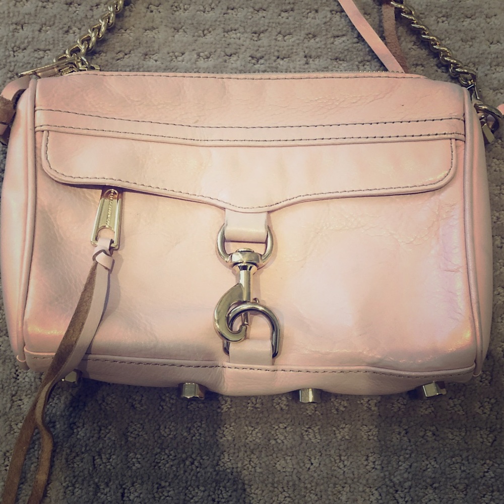 Rebecca Minkoff blush crossbody bag with gold
